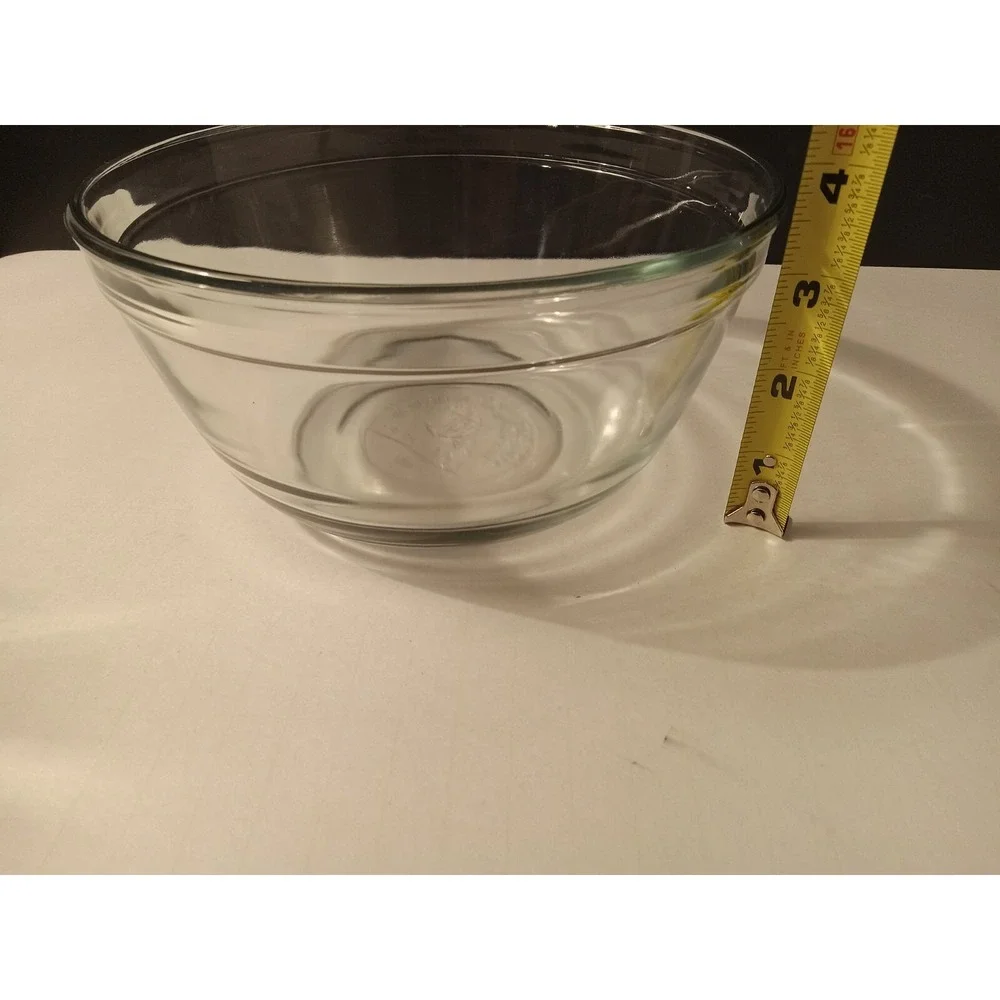 Vintage Anchor Hocking Clear Glass Mixing Bowls Set 1.5qt 2.5qt USA